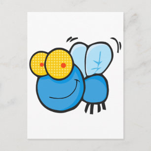 Postal personaje de dibujos animados volador lindo y tont
