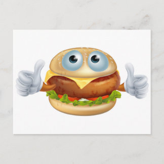 Postal personaje de hamburguesa personalizado