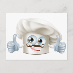 Postal Personaje del chef personalizado feliz