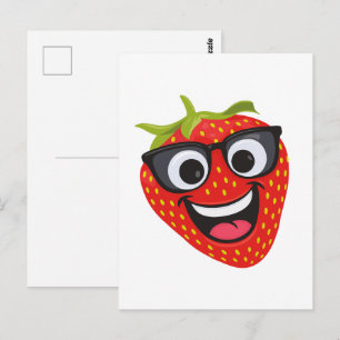 Postal Personaje Genial de Fresa – Arte Divertido de Frut