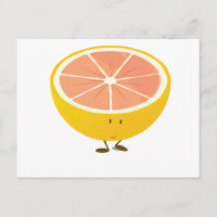 Personaje sonriente de medio pomelo