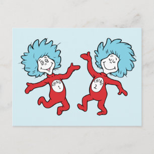Postal Personaje Thing 1 y Thing 2 de Dr. Seuss