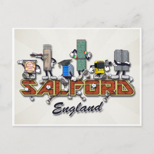 Postal Personajes de caricatura de Salford