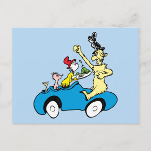 Postal Personajes de Huevos Verdes y Jamón de Dr. Seuss e