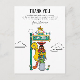 Postal Personajes de la Calle Sésamo & Señal de la Calle