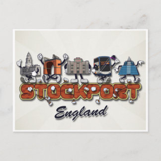 Postal Personajes de la caricatura de Stockport