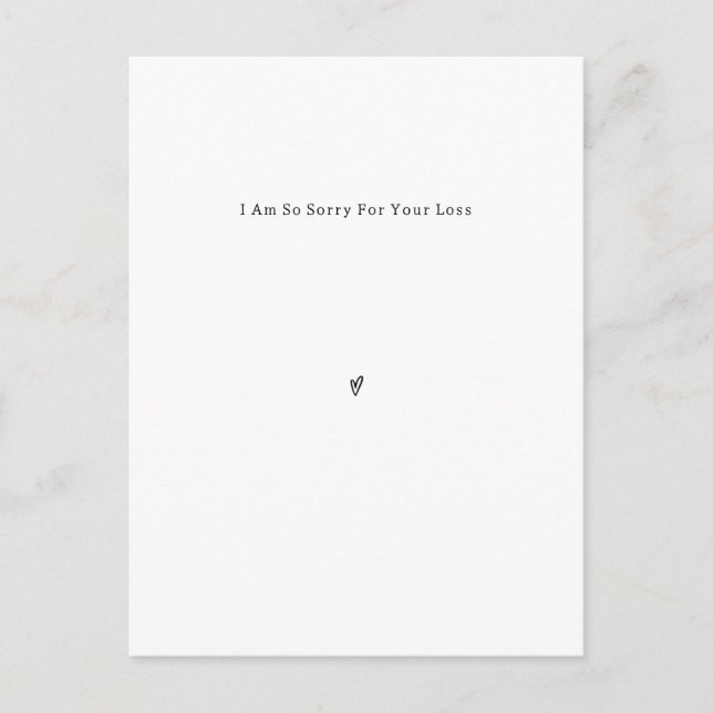 Postal Personalised Grief Mourning Sorry For Your Loss. (Anverso)