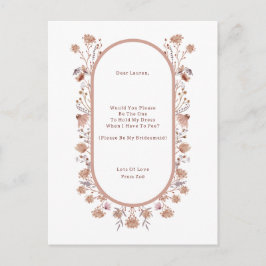 Postal Personalised Wedding Be My Bridesmaid Invitation.