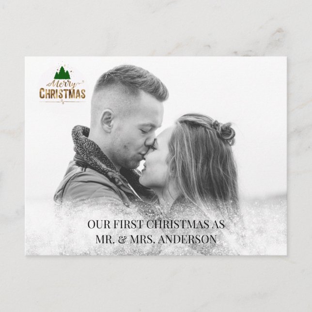 Postal Personalisierbar Foto Karte Schneeflocken (Anverso)