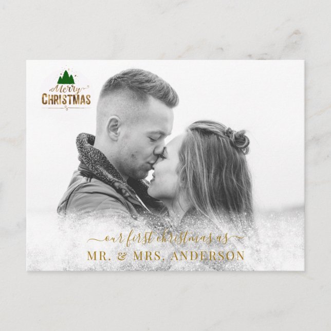 Postal Personalisierbar Foto Karte Schneeflocken (Anverso)