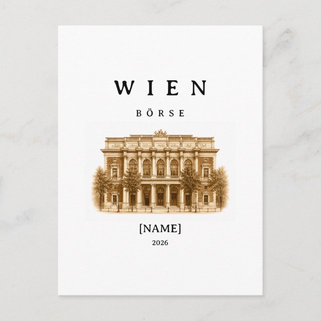 Postal Personalisierte Wien Börse | Name & Jahr (Anverso)