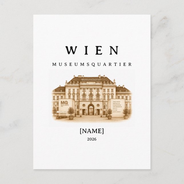 Postal Personalisierte Wien Museumsquartier | Name & Jahr (Anverso)