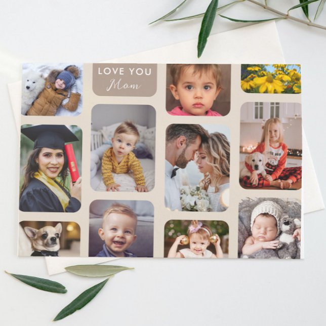Postal Personaliza 11 Fotos Beige Amor Moderno por Mamá (Subido por el creador)