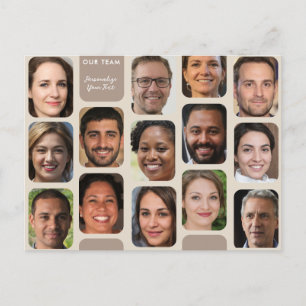 Postal Personaliza 14 Fotos Clásica Taupe Modern Nuestro 