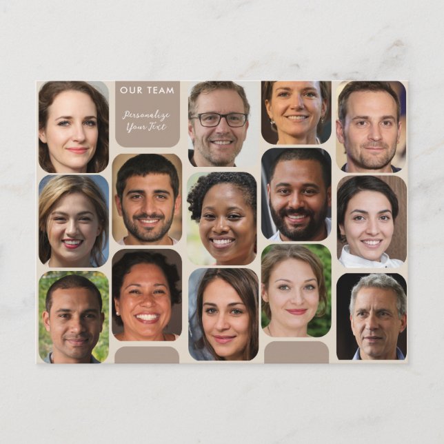 Postal Personaliza 14 Fotos Clásica Taupe Modern Nuestro  (Anverso)