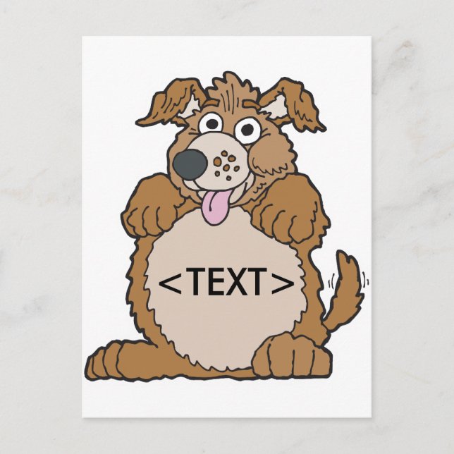 Postal Personaliza a un perro cachorro,<TEXT> (Anverso)