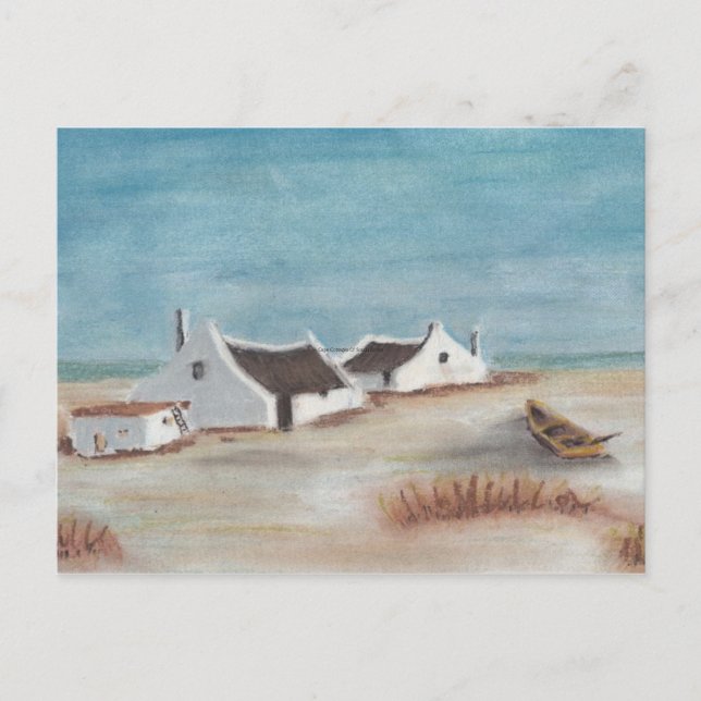 Postal Personaliza Dibujo de Cottage Cape Pastel (Anverso)