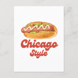 Postal Personaliza diseño Chicago Style Hot Dog Regalo Ho