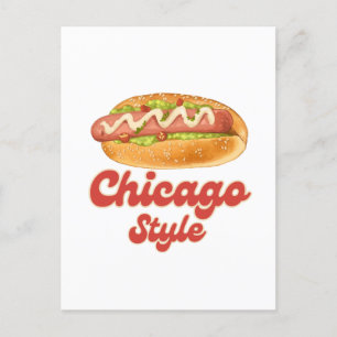 Postal Personaliza diseño Chicago Style Hot Dog Regalo Ho