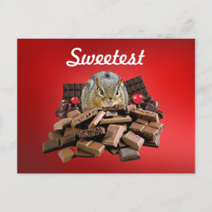Postal Personaliza el Día Más Dulce Chipmunk de Chocolate