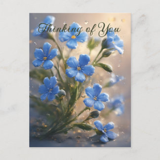 Postal Personaliza el lindo pensamiento floral azul de ti