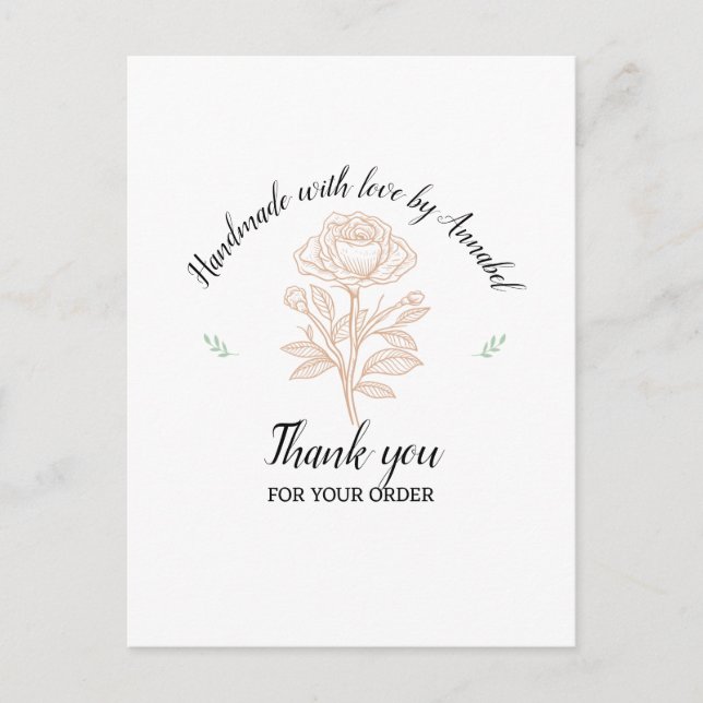 Postal Personaliza "hecho a mano con amor" (Anverso)