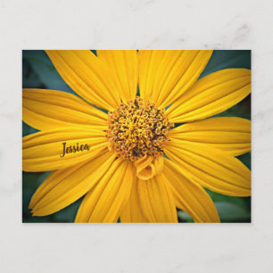 Postal Personaliza la hermosa flor amarilla