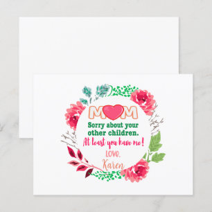 Postal Personaliza Mamá Lo Siento Por Tus Otros Hijos