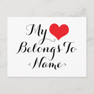 Postal Personaliza Mi Corazón Pertenece A <Name>