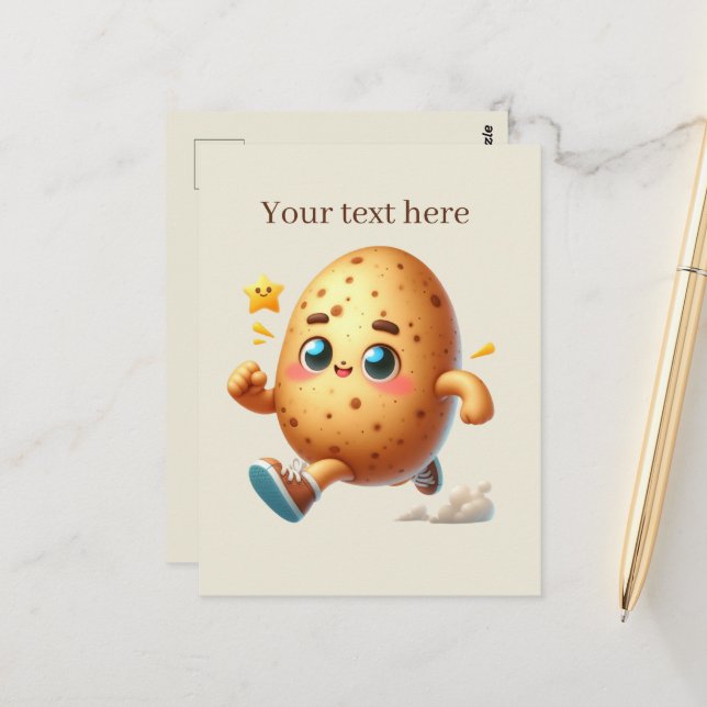 Postal Personalizable de amantes de la patata (Anverso/Reverso In Situ)