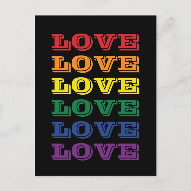 Postal PERSONALIZABLE de amor del orgullo gay LGBTQ repit (Anverso)