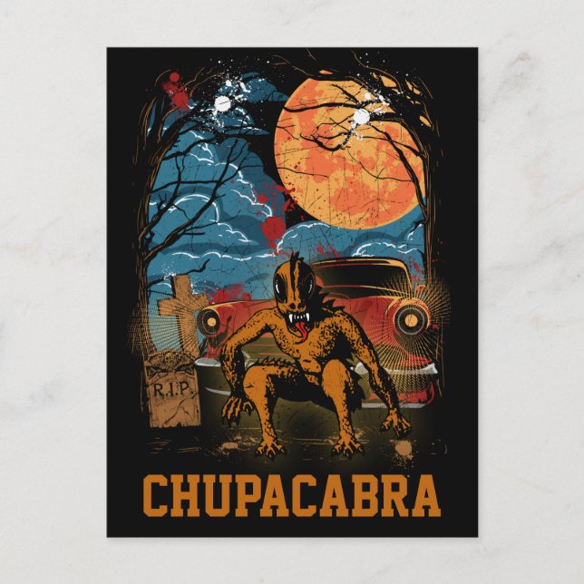 Postal Personalizable de Creatura Criptica de Chupacabra (Anverso)