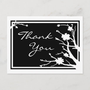 Postal Personalizable de flores blancas negras gracias po