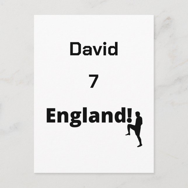 Postal Personalizable de jugador de fútbol de Inglaterra (Anverso)