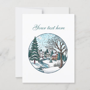 Postal Personalizable de la escena de invierno