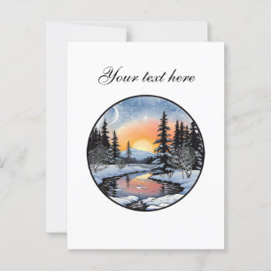 Postal Personalizable de la escena de invierno