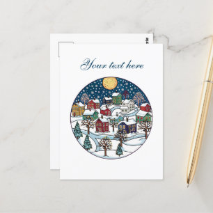 Postal Personalizable de la escena de invierno