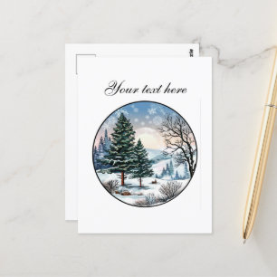 Postal Personalizable de la escena de invierno