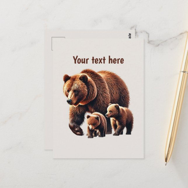 Postal Personalizable de los amantes del oso dulce (Anverso/Reverso In Situ)