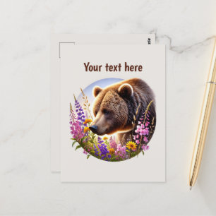 Postal Personalizable de los amantes del oso dulce