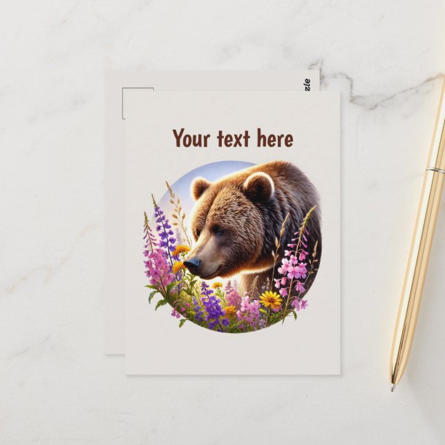 Postal Personalizable de los amantes del oso dulce (Anverso/Reverso In Situ)