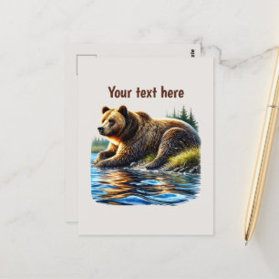 Postal Personalizable de los amantes del oso dulce