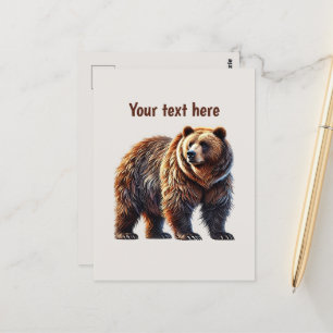 Postal Personalizable de los amantes del oso dulce