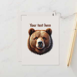 Postal Personalizable de los amantes del oso dulce