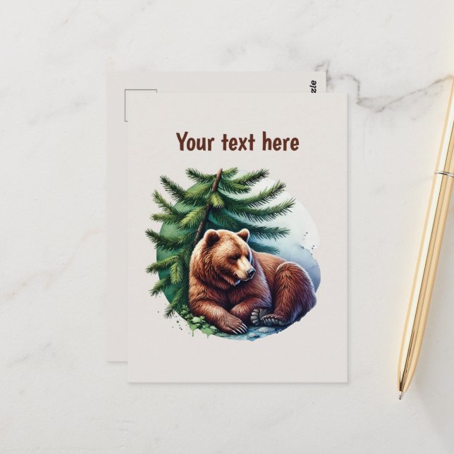 Postal Personalizable de los amantes del oso dulce (Anverso/Reverso In Situ)