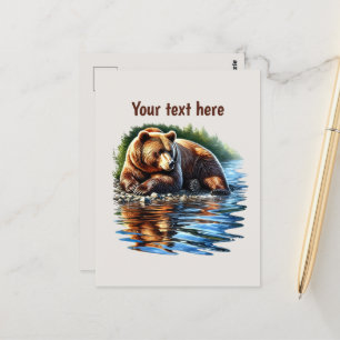 Postal Personalizable de los amantes del oso dulce