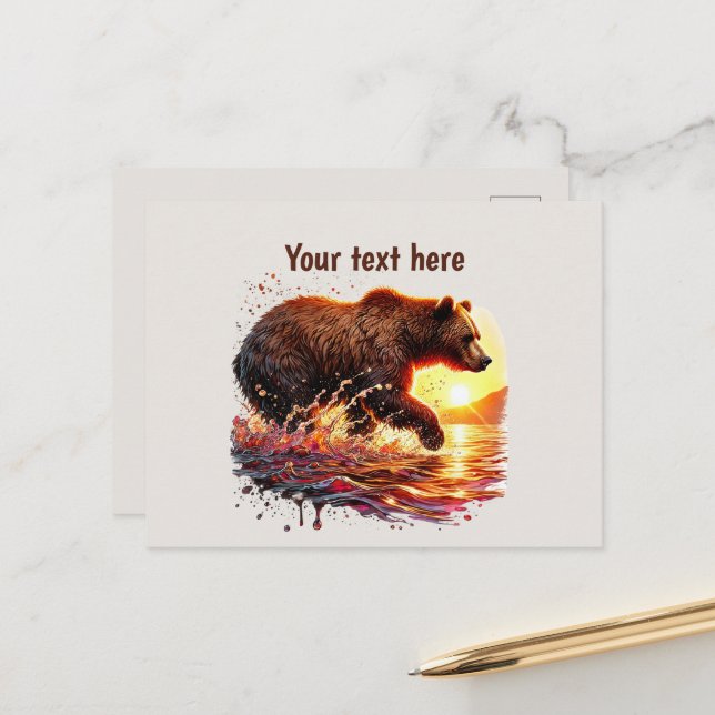 Postal Personalizable de los amantes del oso dulce (Anverso/Reverso In Situ)