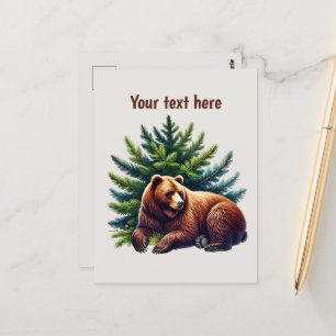 Postal Personalizable de los amantes del oso dulce