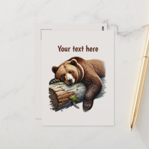 Postal Personalizable de los amantes del oso dulce