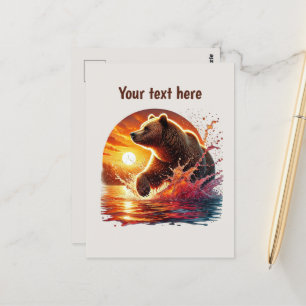 Postal Personalizable de los amantes del oso dulce